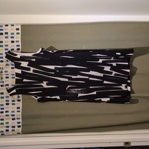 Fun abstract brush print sleeveless shift